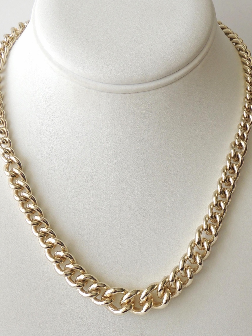 Vintage Classic Gold Cuban Graduated Link Chain Necklace Made in Germany 18”